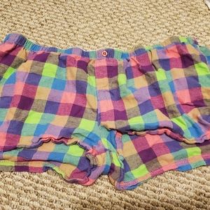 Tarea By Rue21 Womens XL Green, Blue, Pink, And Purple Checkered Pajama Shorts